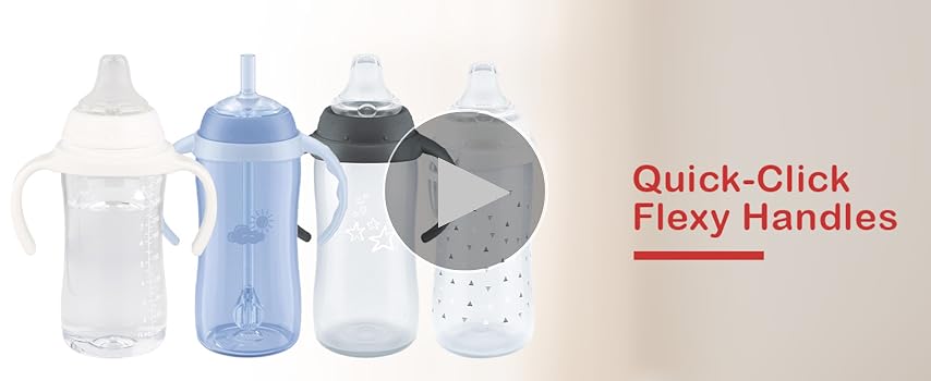 Sippy Cup For 1+ Year Old 4 Pack Baby Bottle Handles For Nuk